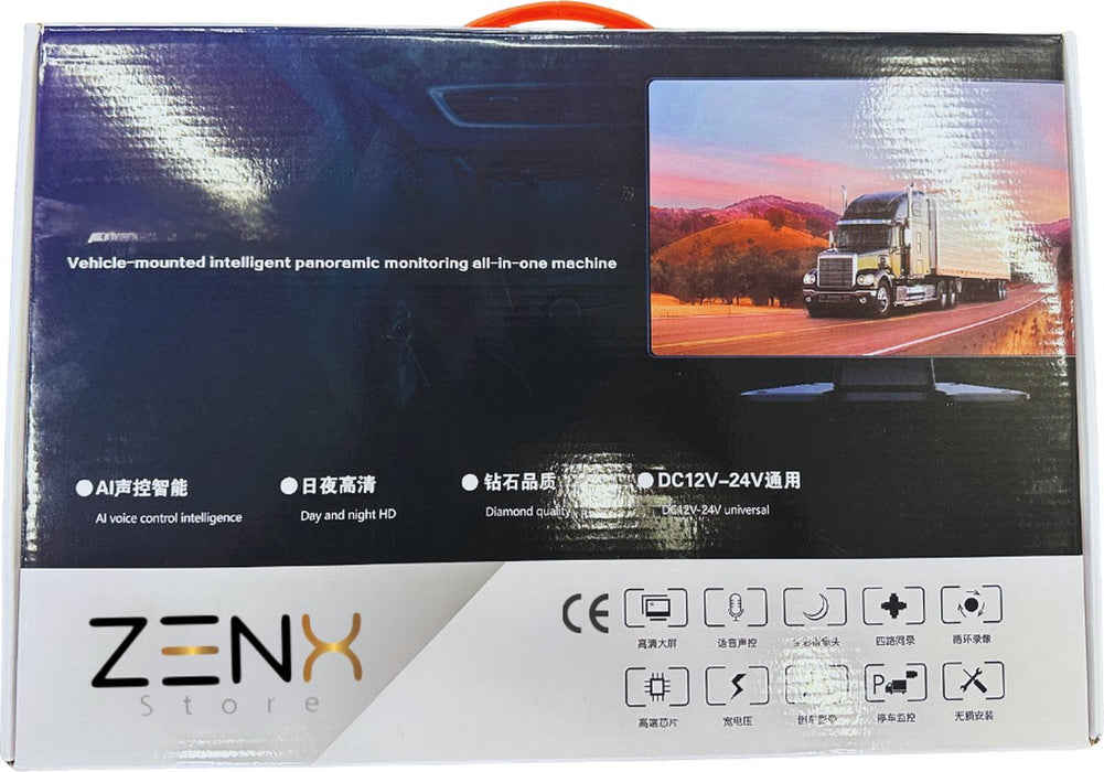 ZenXstore Voertuig gemonteerde alles-in-één machine met intelligente panoramische bewakingscamera en scherm
