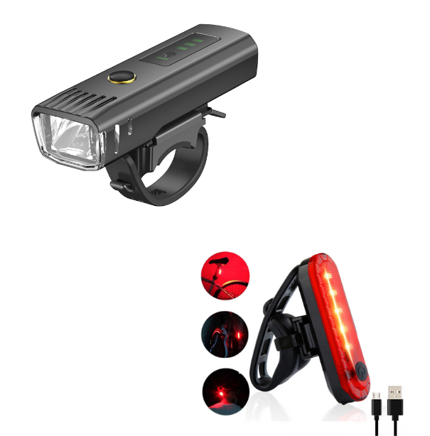 ZENXSTORE USB Oplaadbare Fietslamp Set - Voorlicht en Achterlicht