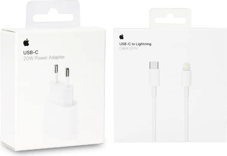 20W Apple Snellader + USB-C naar Lightning kabel te kiezen 1m/2m kabel