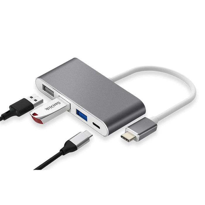 USB C Hub 6 in 1 - USB splitter - USB C dock - USB 3.0 - 4K UHD HDMI - Apple / Chromebook / HP / Asus / Lenovo - Ethernet - ZenXstore®